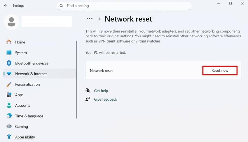 reset the network for valorant